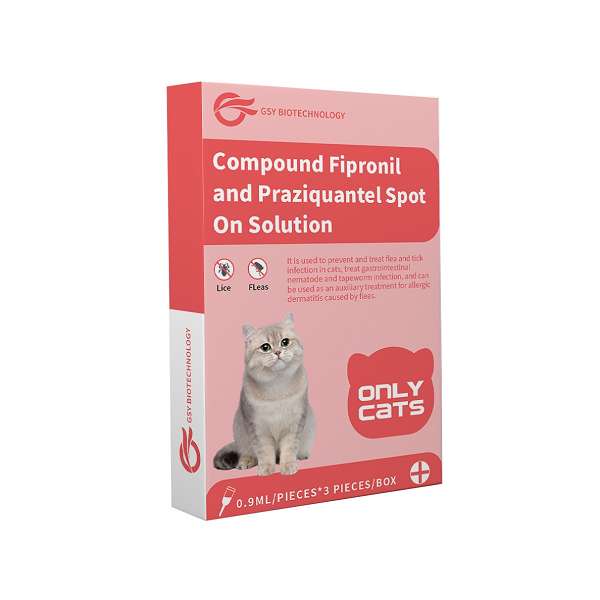 0.9 ml for cats Compound Fipronil and Praziquantel Spot On Solution